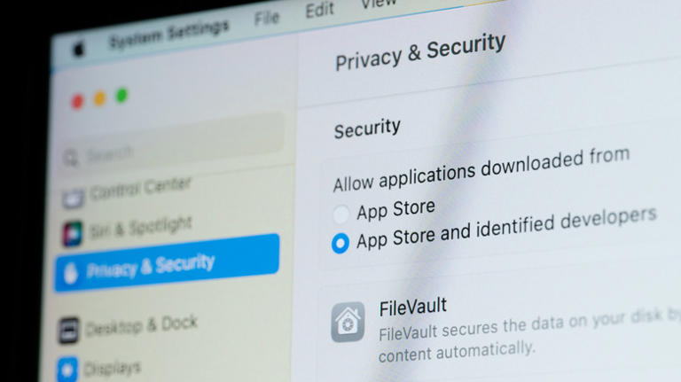 Privacy and security settings macOS