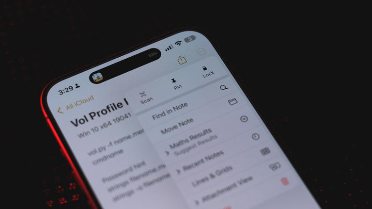 Option to lock a note on iPhone