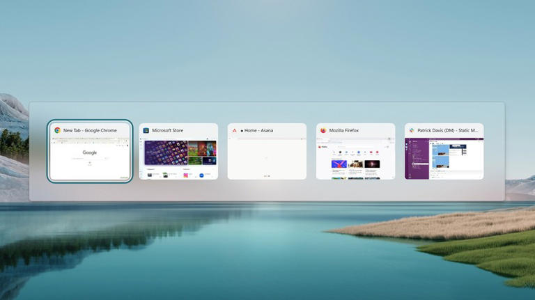 List of open windows that appears on pressing the Alt + Tab shortcut.