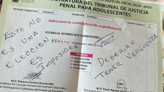 Durante la reciente elección judicial en México, cientos de ciudadanos utilizaron sus boletas de votación para expresar su inconformidad con el proceso y con el Gobierno/Redes Sociales
