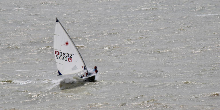 Strong winds make for exhilarating sailing at Hastings