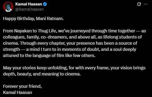'Your Presence Has Been A Source Of Strength': Kamal Haasan Pens A ...