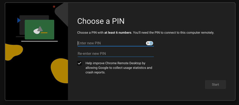 Chrome-Remote-Desktop-set-a-pin.