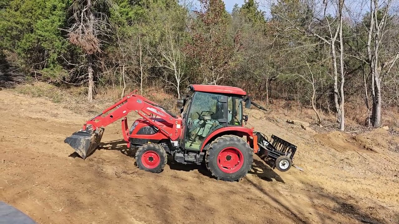Grading a New Lawn with Compact Tractor and ABI TR3 Tractor Rake!