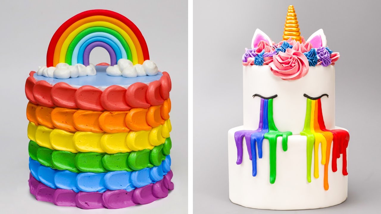 How to Make Rainbow & Unicorn Cakes 🌈🦄 | Satisfying Colorful Tutorial