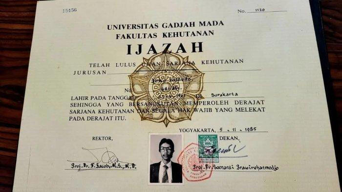 IJAZAH JOKOWI - Foto ijazah Presiden RI ke-7 Joko Widodo (Jokowi) yang diunggah oleh relawan Partai Solidaritas Indonesia (PSI) di akun @DianSandiU di media sosial X (dulu Twitter), Selasa (1/4/2025) lalu. (X (Twitter) @DianSandiU)