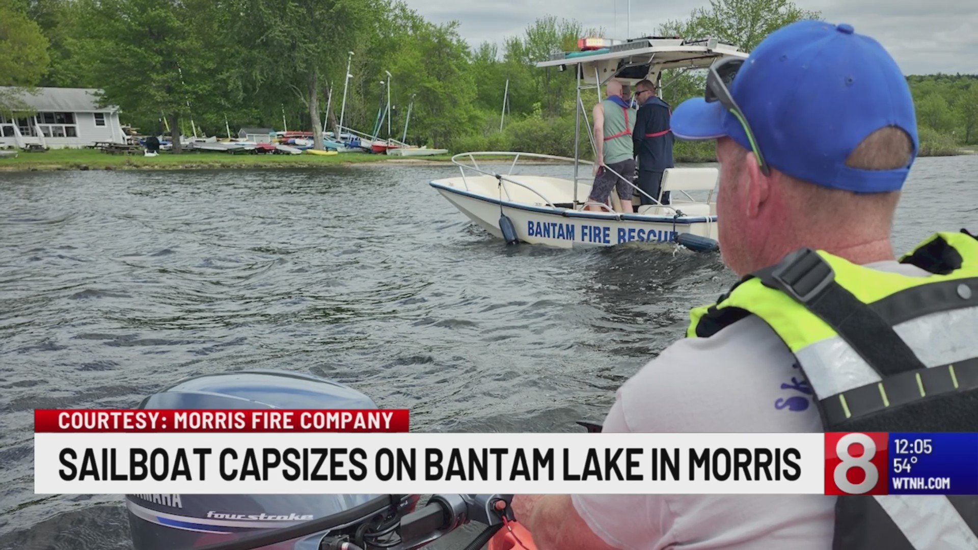 Person rescued after sailboat capsizes on Bantam Lake(01)