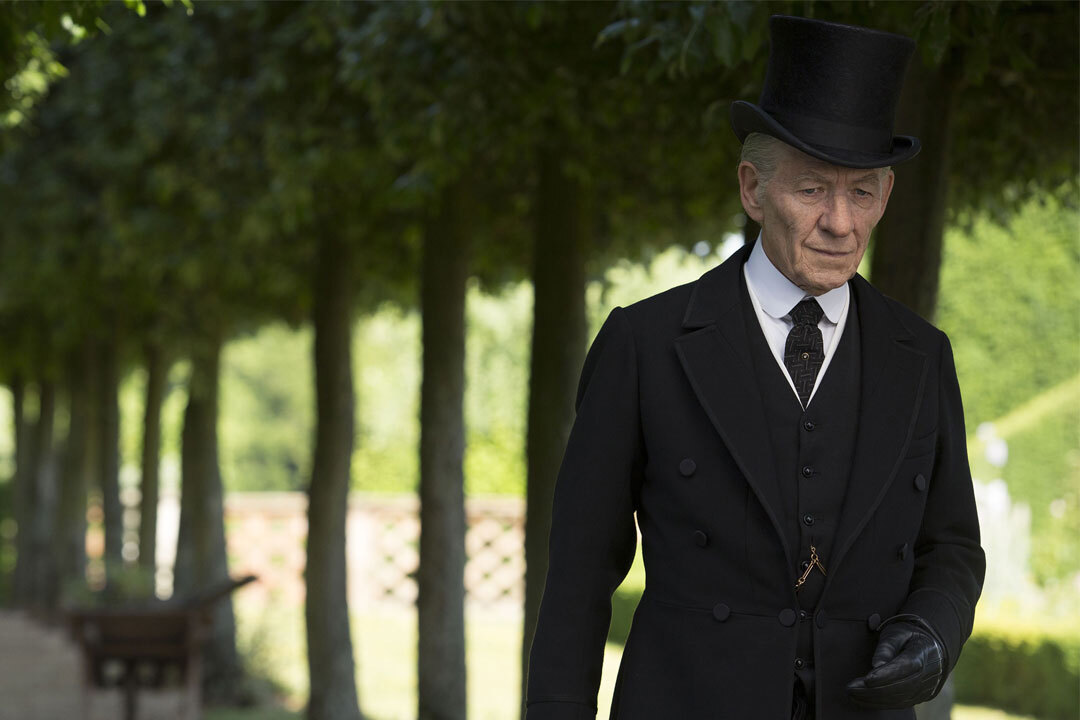  ایان مک‌کلنAI-Film / See-Saw Films / BBC Film در فیلم آقای هولمز (۲۰۱۵)، مک‌کلن در نقش شرلوک سالخورده‌ای که با از دست دادن حافظه دست و پنجه نرم می‌کند، بازی تأثیرگذاری ارائه می‌دهد. بازی ظریف او به این کارآگاه افسانه‌ای، عمق و انسانیت می‌بخشد. 