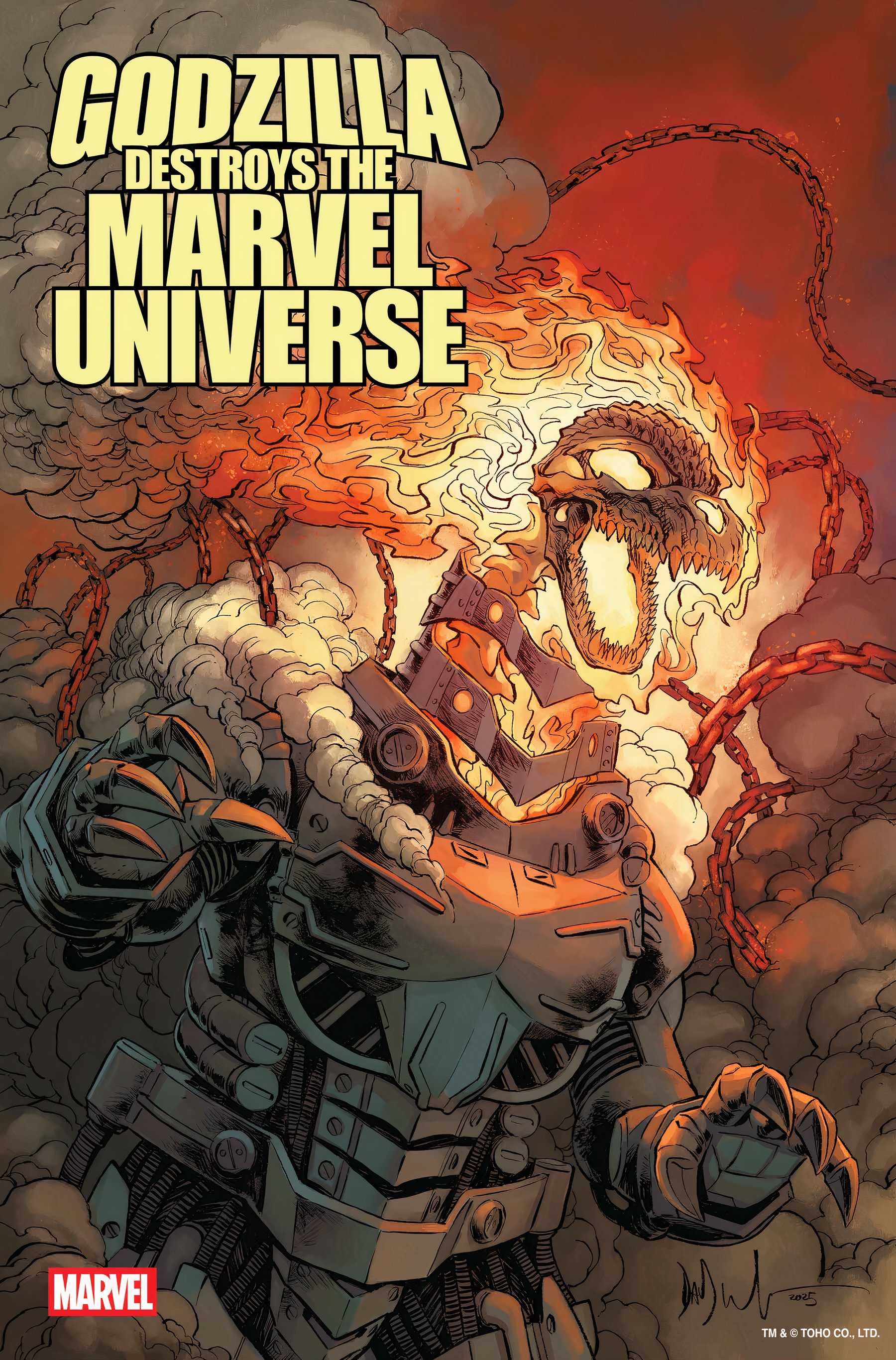 Godzilla as Ghost-Rider-Zilla Marvel