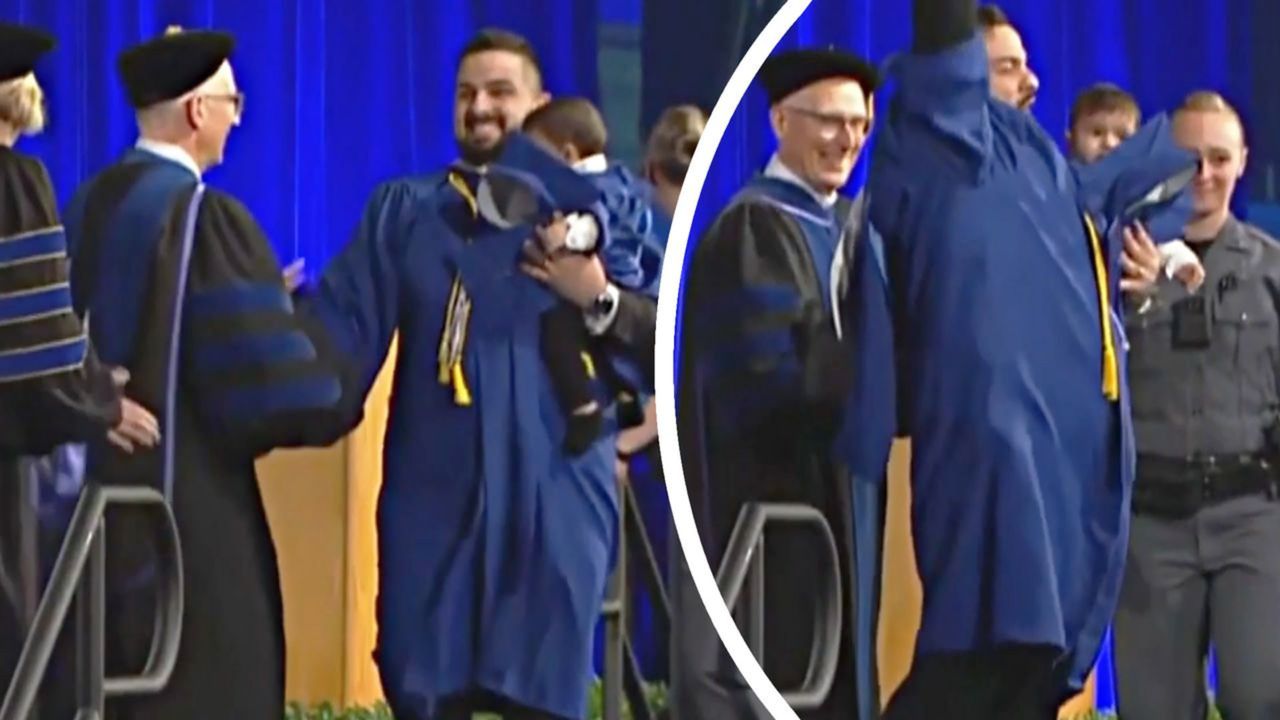 University at Buffalo graduate chased off stage by police while holding
