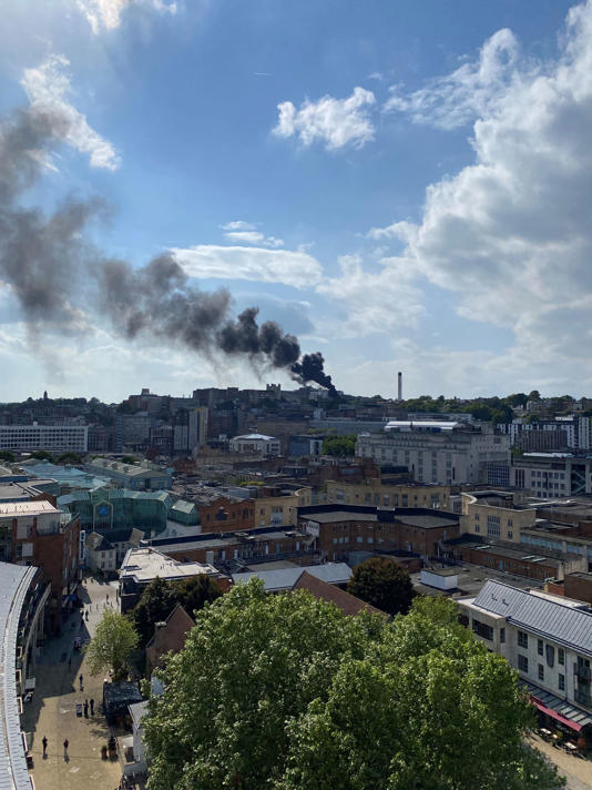 Smoke above St Michael’s Hospital in Bristol (Greg De Tisi/PA) (PA Media)