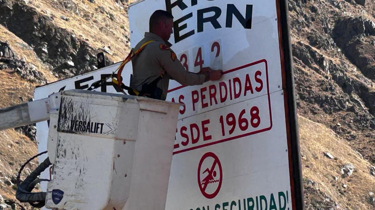 Kern River fatality sign updated to 342, reflecting 7 new deaths this ...