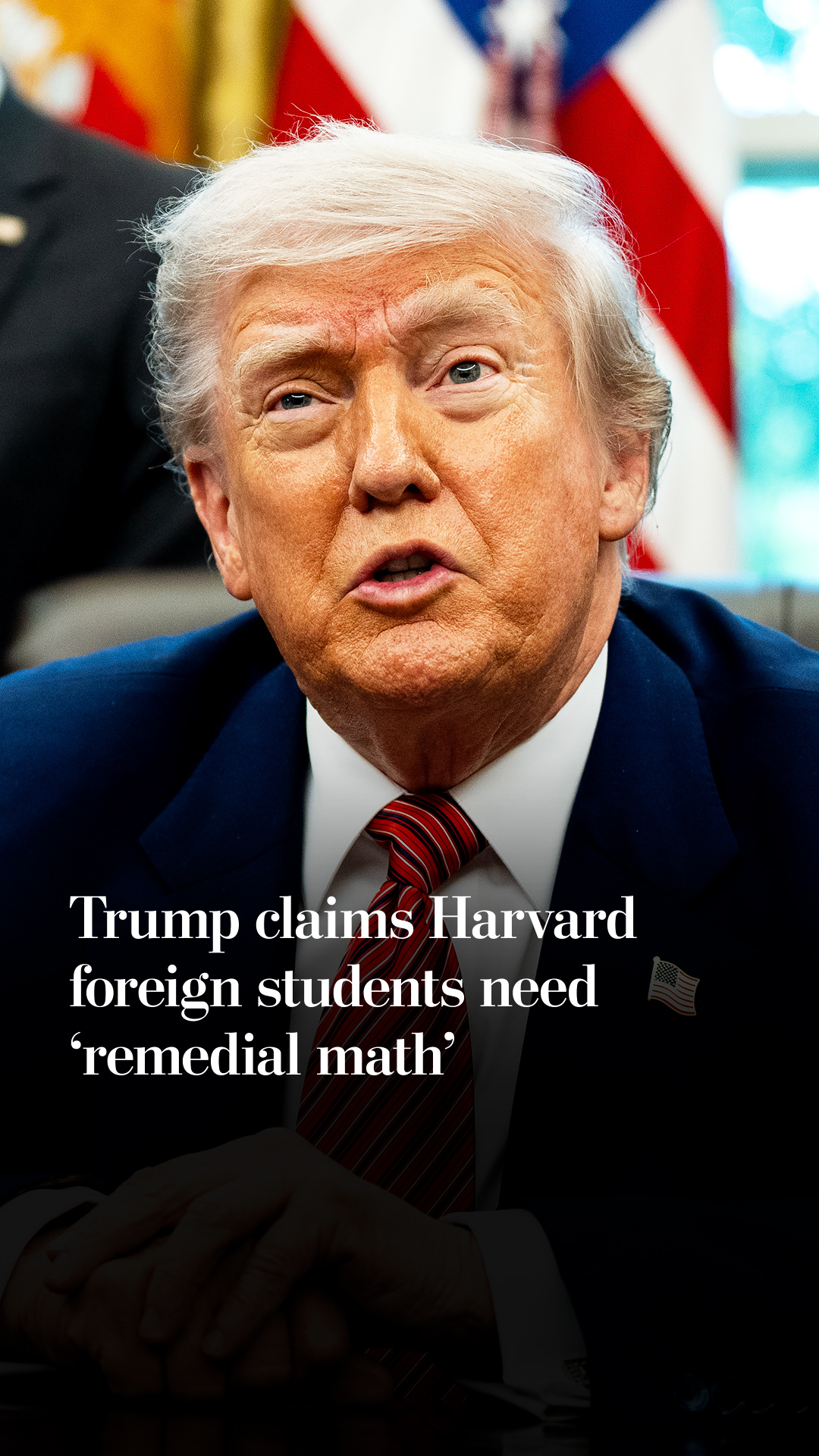 Trump claims Harvard foreign students need ‘remedial math’
