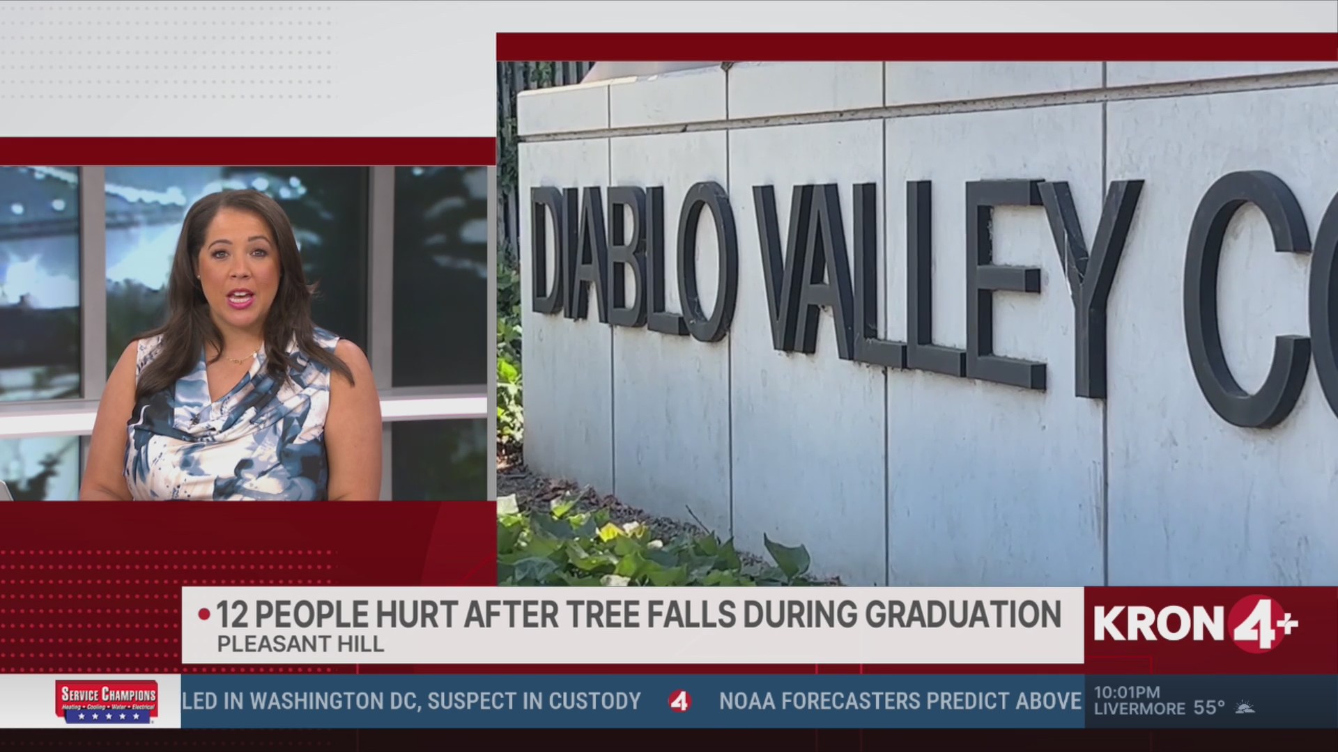 12 injured when tree falls at Diablo Valley College graduation ceremony