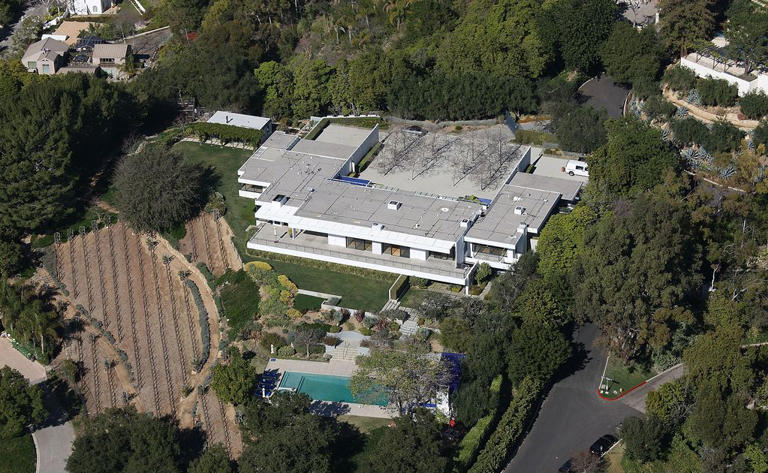 Aerial view of the property reported to be Jennifer Aniston's home