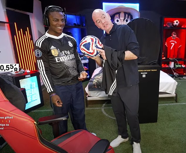 Bizarre moment FIFA president Gianni Infantino appears on IShowSpeed