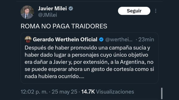 Tweets de Javier Milei