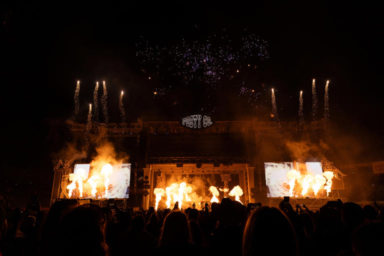Post Malone performs during the Big Ass Stadium Tour at Citizens Bank Part in Philadelphia, Pa. on Saturday, May 24, 2025.