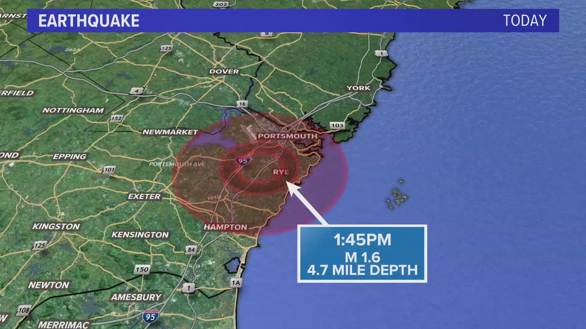 USGS: 1.6 magnitude earthquake detected near Greenland, New Hampshire