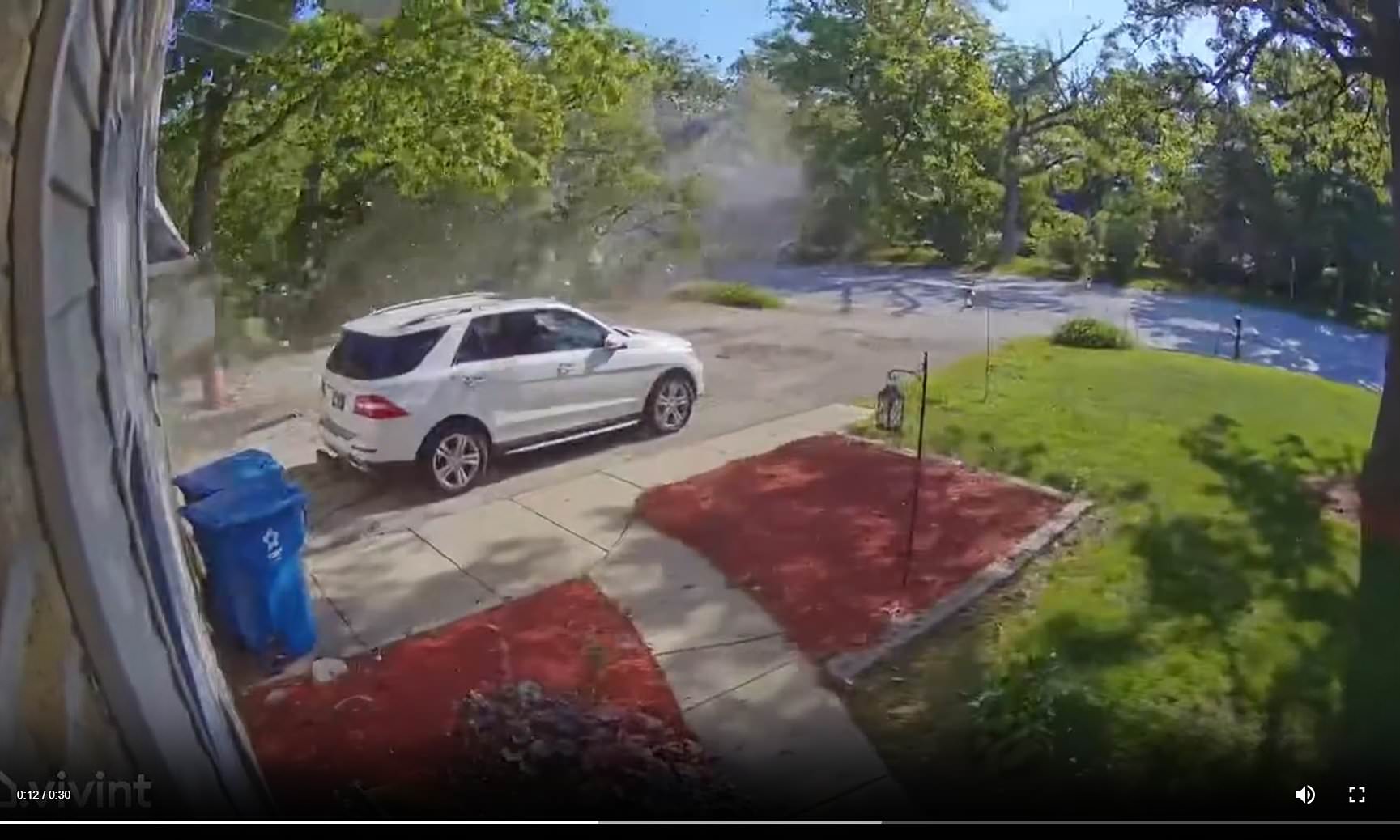 Jawdropping moment a truck explodes on sleepy residential street in