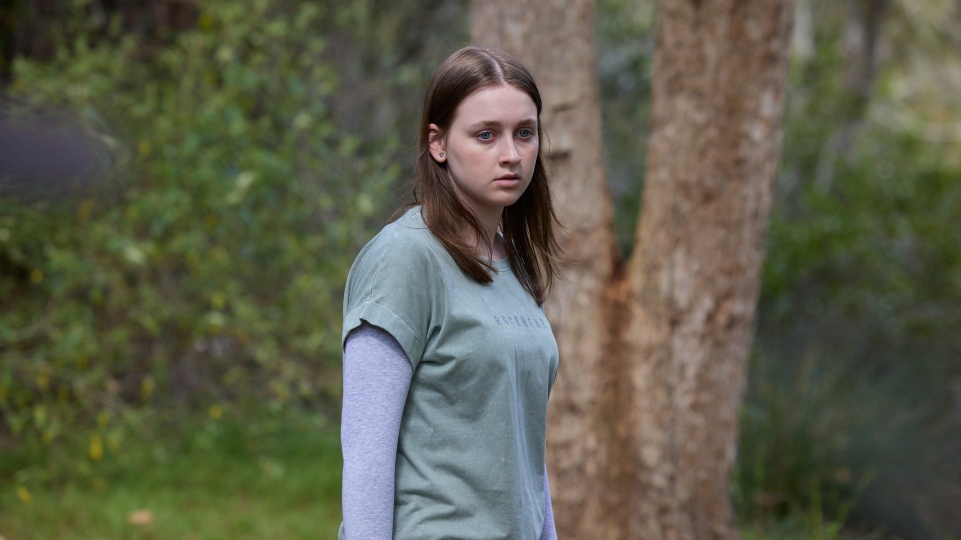 Eliza secretly films Harper giving birth out in the bush on Home and Away... (Image credit: Endemol Shine Australia)