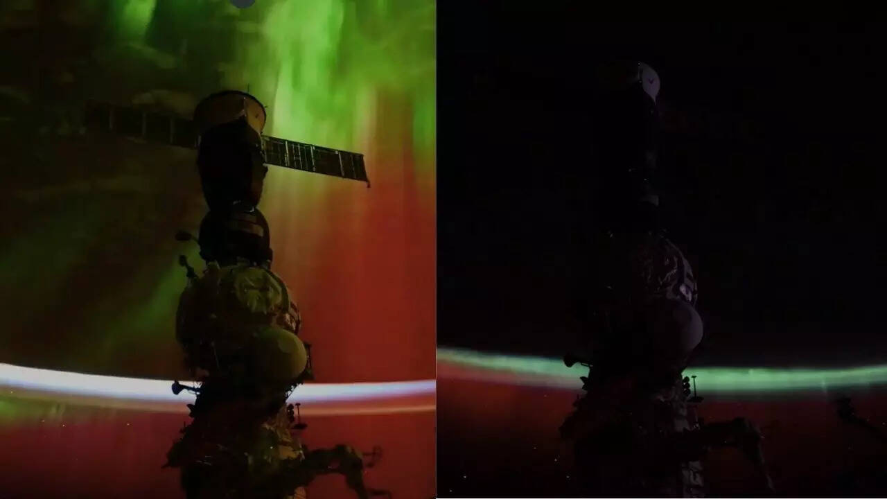 Watch NASA astronaut captures rare Northern Lights aurora display(01)