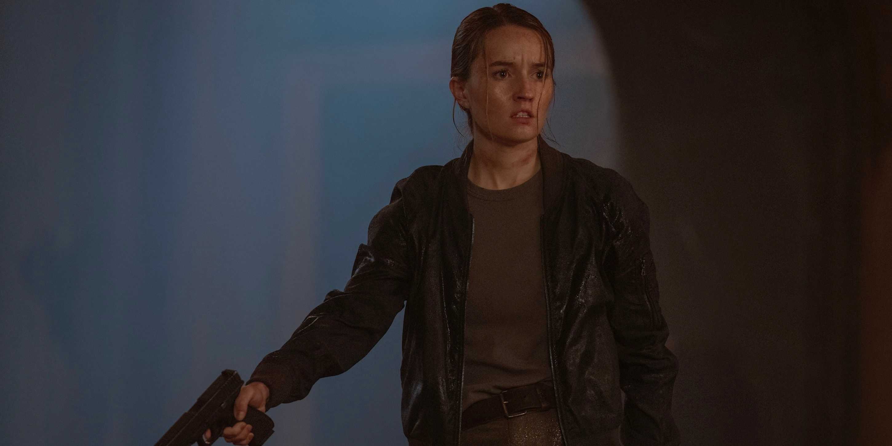 Abby Anderson holding a gun on The Last of Us