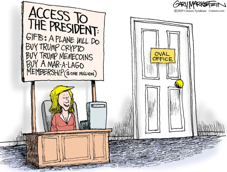 About Gary Markstein - Gary Markstein makes a living by skewering pompous public figures and politicians of every political stripe. Markstein, is an artist at the Milwaukee Journal Sentinel and was previously the cartoonist for the Tribune Newspapers in Arizona. His many awards for cartoons and illustrations include the Milwaukee Press Club Award, Cox Newspapers' Best Editorial Cartoonist award, a second-place National Headliner Award, a third-place Berryman award from the National Press Foundation (both in 1997) and the 1997 John Fischetti Editorial Cartoonist Competition for 1997. He won the Global Media Award for Excellence in Population Reporting two years in a row (2001, 2002). Creators Syndicate