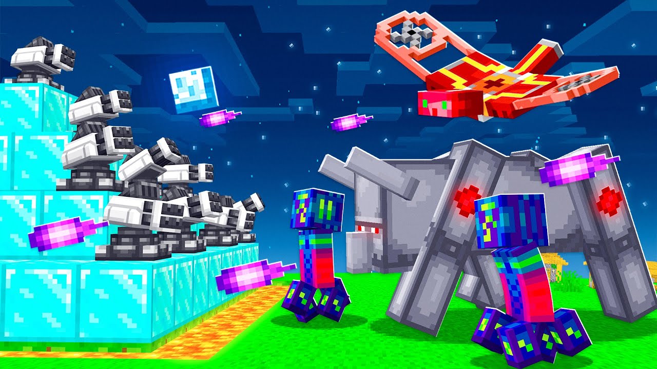 1,000 Robots Vs Pro Minecraft Bunker!
