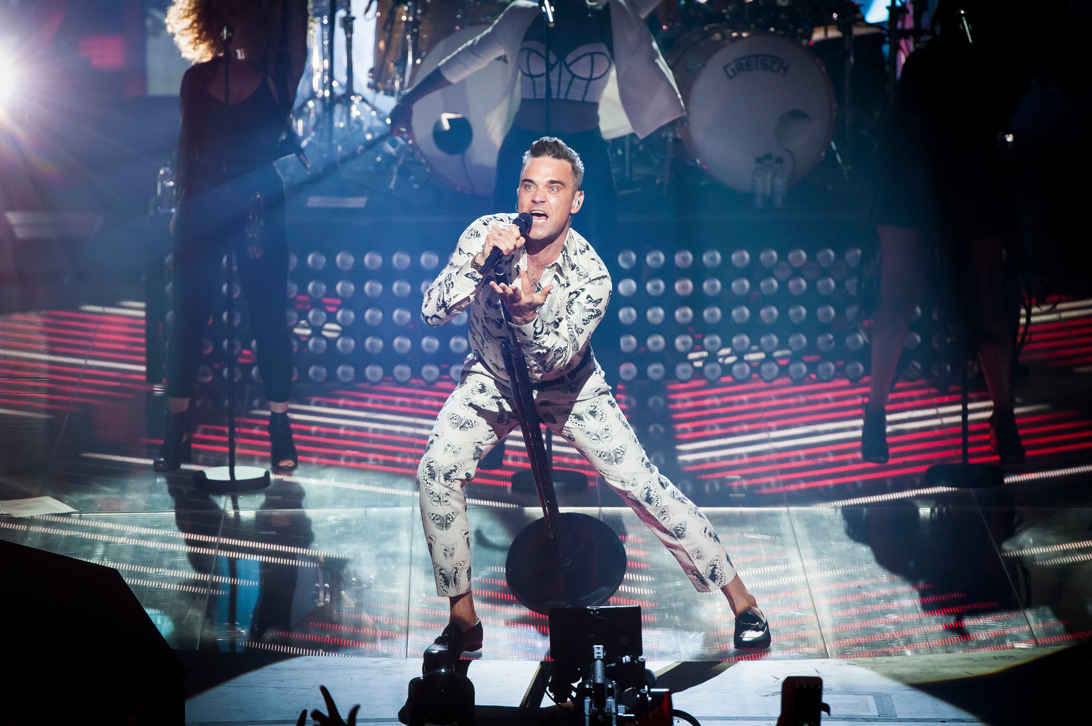 Robbie Williams became more experimental with his fashion in the mid 2000s (David Jensen/PA)
