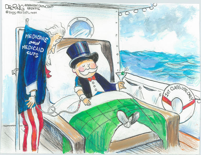 About John Deering - John Deering is chief editorial cartoonist for the Arkansas Democrat-Gazette, the state's largest newspaper. Five times a week, his cartoon comments entertain (or sometimes enrage) readers throughout Arkansas, in Washington, D.C., and across the country. Winner of the National Press Foundation's 1997 Berryman Award, Deering also gained top honors in the 1994 national John Fischetti Cartoon Competition and was the seven-time winner of the Arkansas Press Association's Best Editorial Cartoonist award. Creators Syndicate
