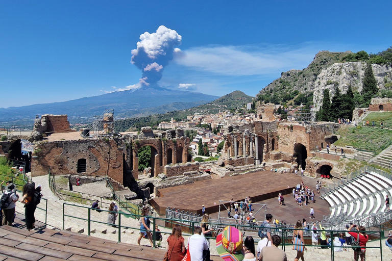 Tourists were left stunned by the column of ash thousands of metres into the sky (Robert Graystone for The Independent)