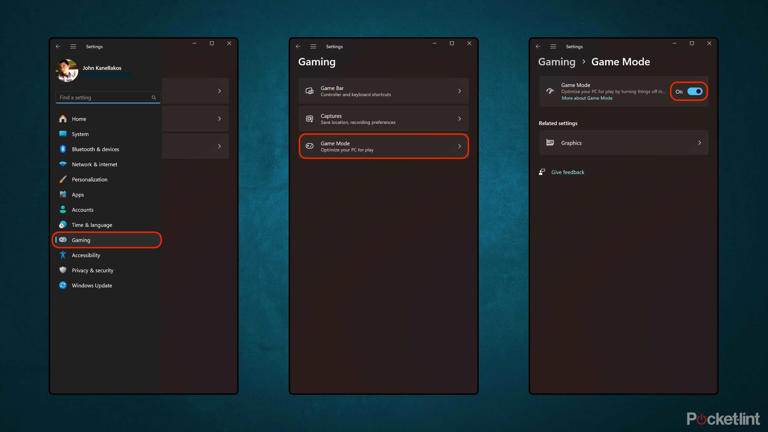 Windows 11 Game Mode screenshots
