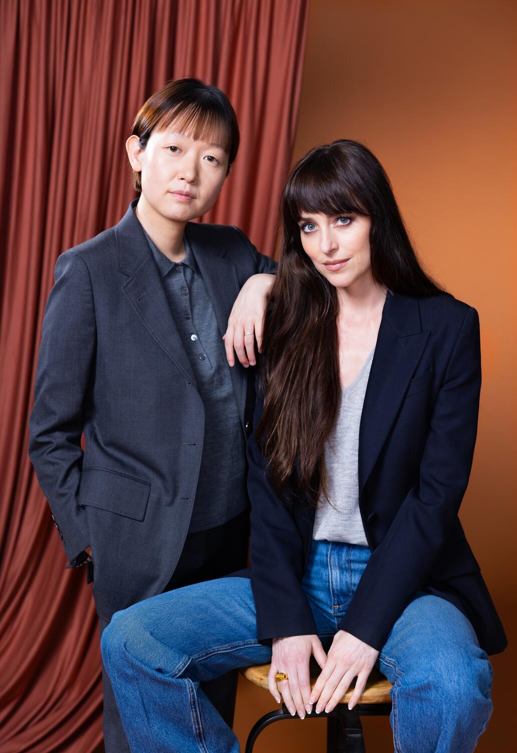 "I think a lot of what I read these days is void of soul and heart," says Johnson. "And Celine is all soul and heart." Song, left, and Johnson, photographed at the London Hotel in West Hollywood in May. ((Christina House / Los Angeles Times))