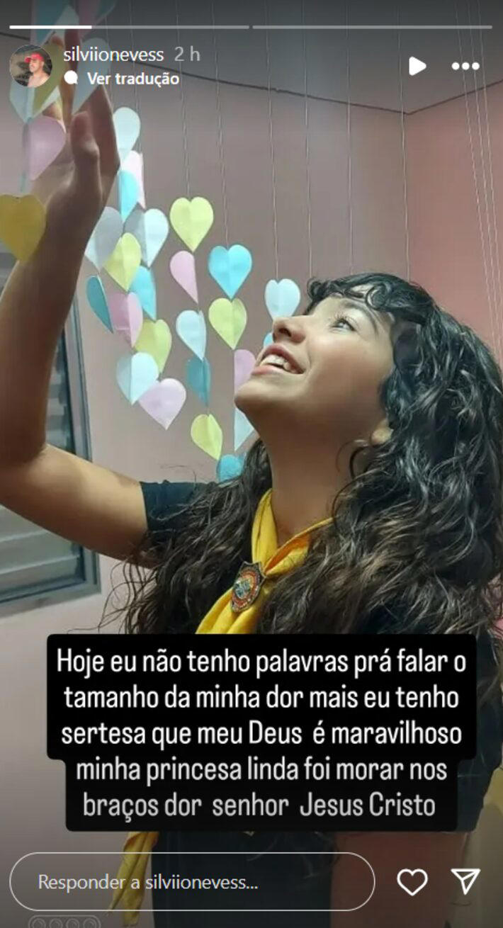 Postagem do pai, Silvio Neves, sobre a filha Ana Luiza, que morreu após comer bolo envenenado. Foto: Instagram/@silviionevess/Reprodução
