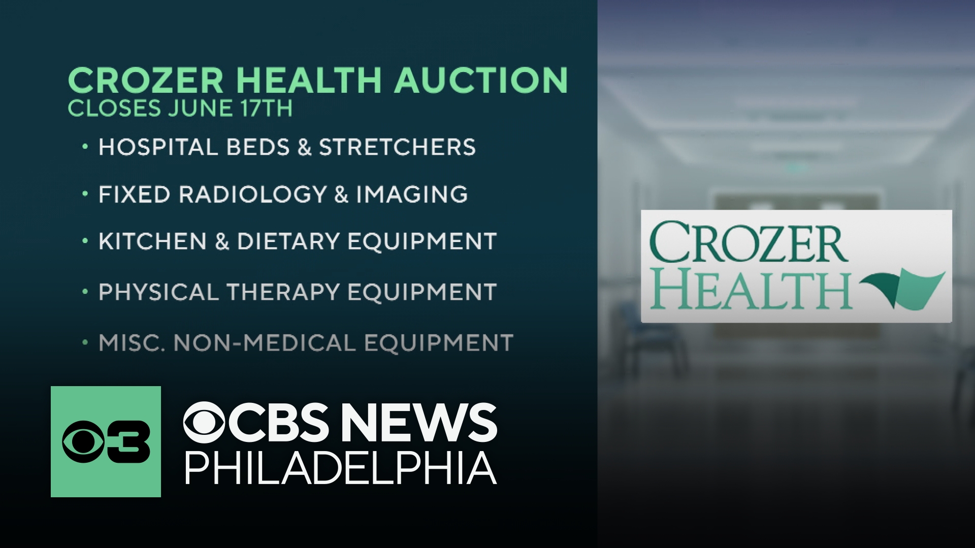 Crozer Health's equipment being auctioned off, closes on June 17