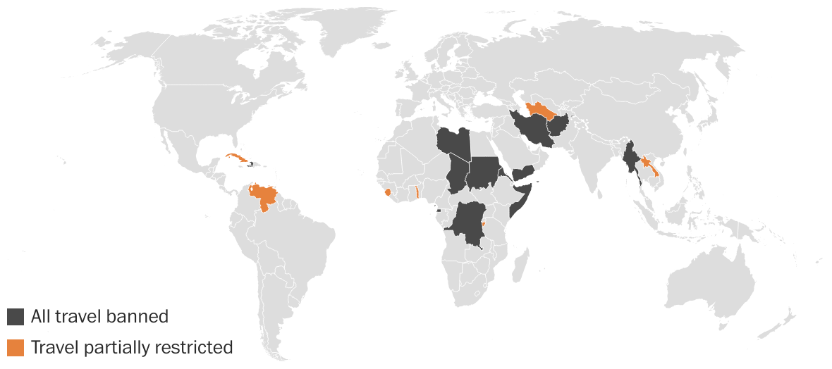 All the countries affected by Trump’s expanded travel ban