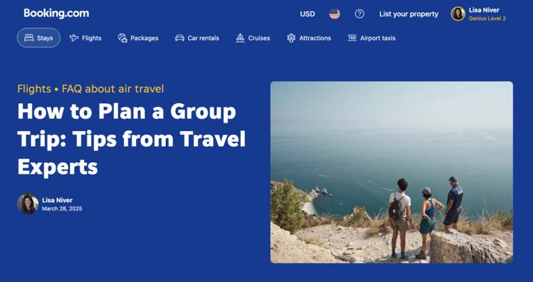 Booking.com: How to plan a group trip