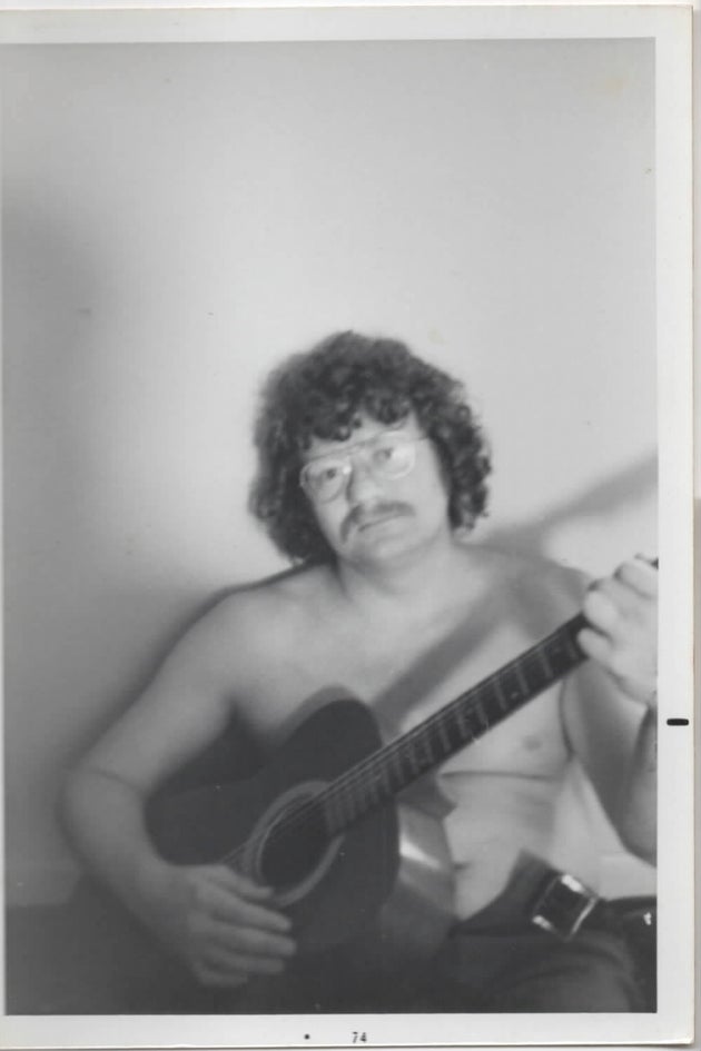The author’s father playing the guitar in 1974.