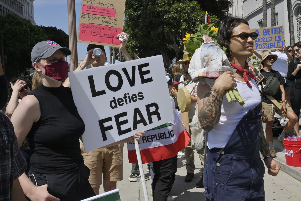 Protesters Gather At City Hall In Los Angeles