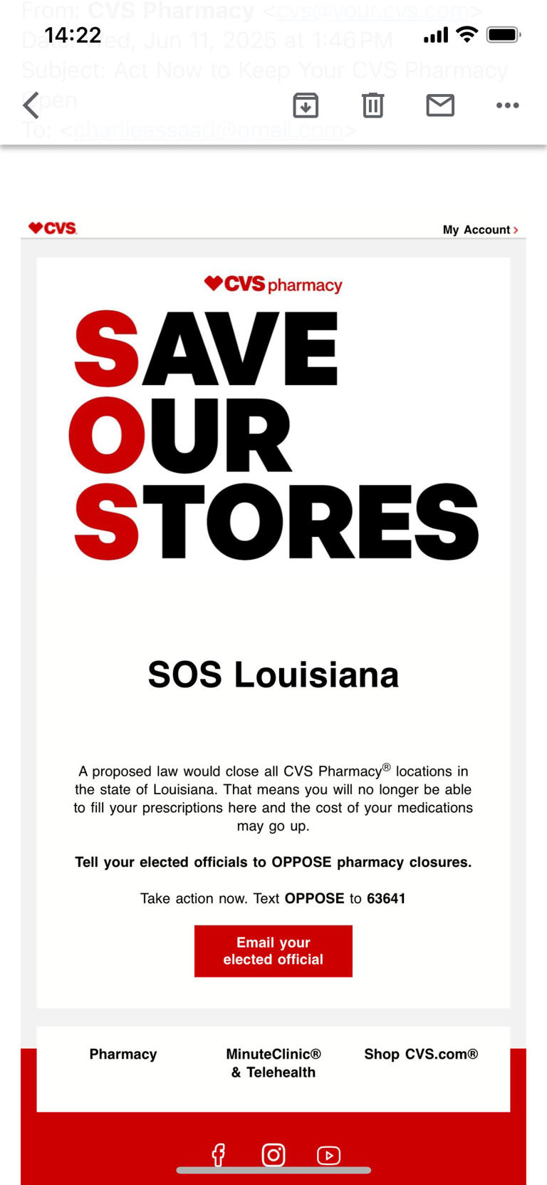 CVS tells customers it will be forced to close its doors in Louisiana  because of HB 358, lawmakers call bluff