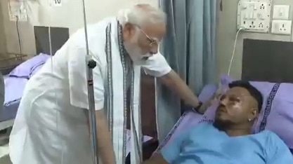 Video: PM Modi meets Air India plane crash lone survivor at Ahmedabad