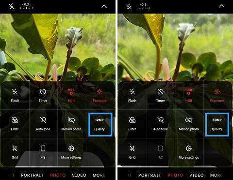 two screenshots of nothing phone 3a camera app settings