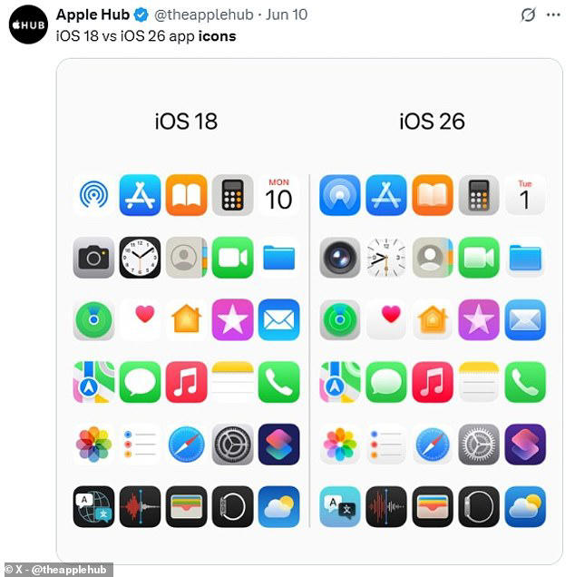 As part of the update, Apple has tweaked several of its iPhone icons. The AirDrop icon, which previously featured blue lines on a white background, now features a blue background with semi-transparent white lines. The Translate icon has also been given an update, with a blue background in place of a black one