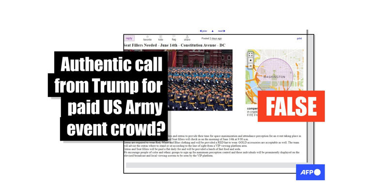 Craigslist post seeking military parade attendees is #39 fake #39 : White House