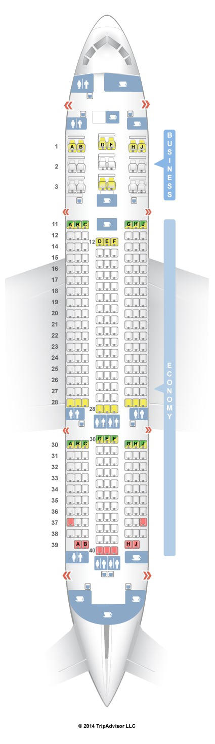 Seating arrangement of Air India 787 (Photo: Seatguru.com)