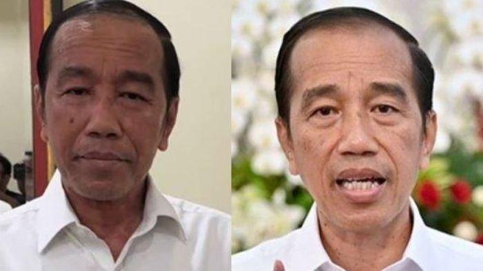 KONDISI WAJAH JOKOWI - Kabar Joko Widodo alias Jokowi sakit kulit menyita perhatian publik. Ada yang mengira hal itu karea autoimun, ada juga yang menganggapnya Stefen Johnson. (Kolase Tribun Bogor)