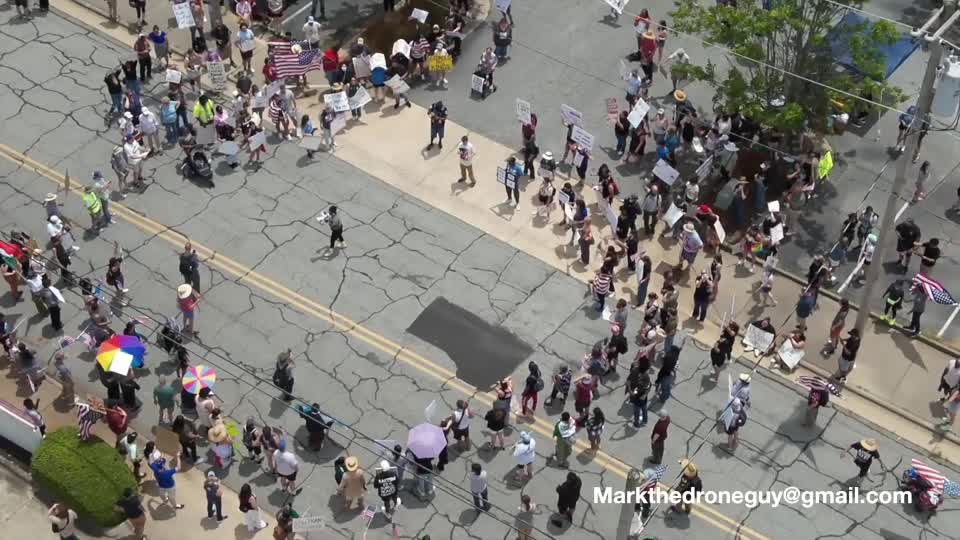 Drone video shows protestors rally in High Point, NC, for ‘No Kings Day’
