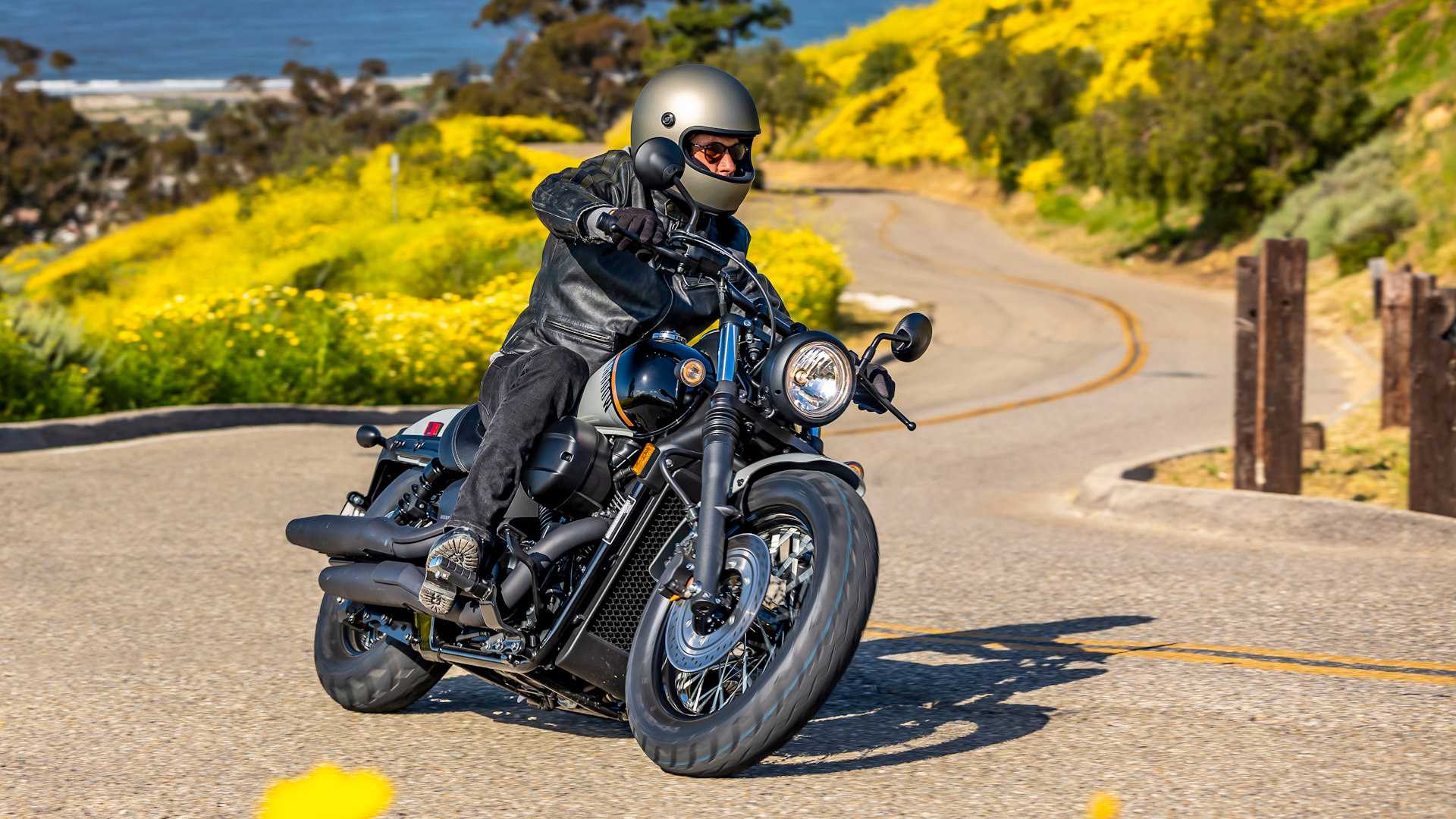 Honda Shadow Phantom coming out of an