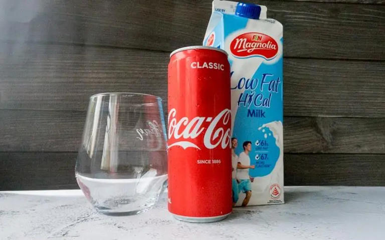 Nước ngọt thường trong lon tròn, sữa trong hộp vuông. Ảnh: 163